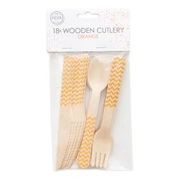 Träbestick Orange Mönster