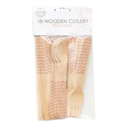 Träbestick Roséguld Mönster