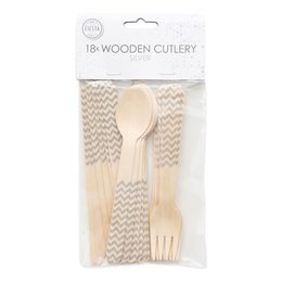 Träbestick Silver Mönster