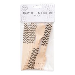 Träbestick Svart Mönster
