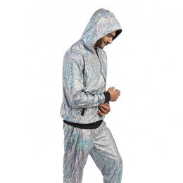 Bildspel - Tracksuit Geometrisk Iridescent Silver