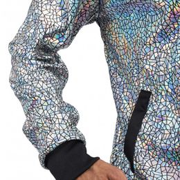 Bildspel - Tracksuit Geometrisk Iridescent Silver