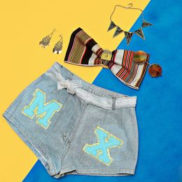 Lysbildefremvisning - Stofmærke Bogstaver Turkis