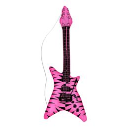 Uppblåsbar Elgitarr Zebramönstrad Rosa