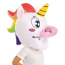 Oppusteligt Enhjørningshoved Jættemaske