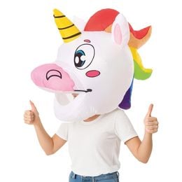 Lysbildefremvisning - Oppusteligt Enhjørningshoved Jættemaske