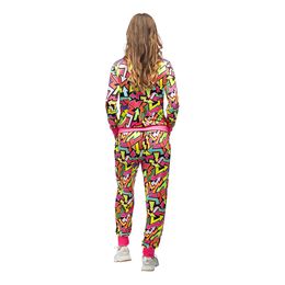 Bildspel - UV Street Art Träningsoverall Dam Maskeraddräkt