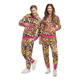 Bildspel - UV Street Art Träningsoverall Herr Maskeraddräkt