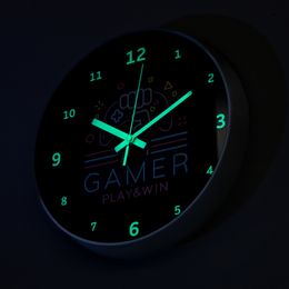Bildspel - Väggklocka Gamer Glow in the Dark