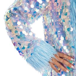 Bildspel - Vändbar Kappa med Paljetter Blå Deluxe