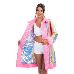 Bildspel - Vändbar Kappa med Paljetter Rosa Deluxe