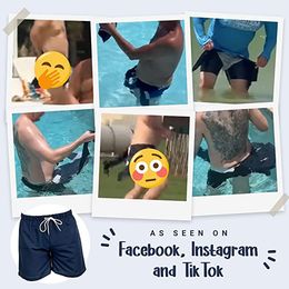 Lysbildefremvisning - Vannløselige Badeshorts Rød