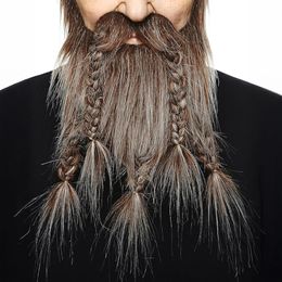 Viking bart med skjegg brun/grå