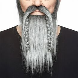 Viking bart med skjegg svart/hvit
