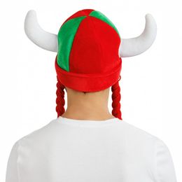 Bildspel - Vikingahjälm Röd/Grön med Flätor
