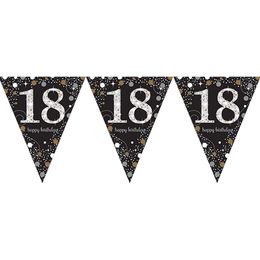 Vimpelgirlander 18 Gull/Sølv Glitter