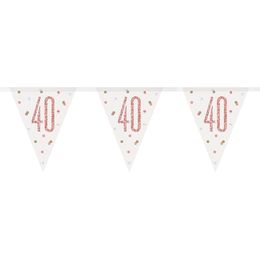 Vimpelgirlang 40 Vit/Roséguld