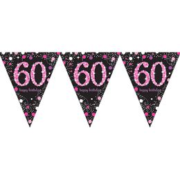 Lippuviirinauha 60 Musta/Vaaleanpunainen Kimalle