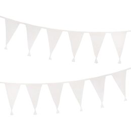 Vimpelgirlang i Tyg Vit