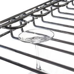 Bildspel - Väggmonterat Vinglasrack Krom