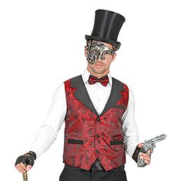 Bildspel - Vintage Jacquard Väst Vinröd