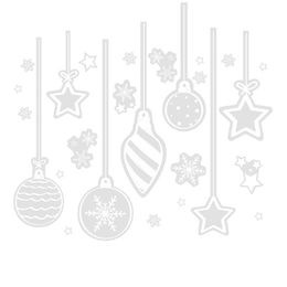 Hvite Julekuler Vindusdekorasjon