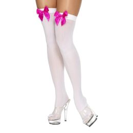 Valkoiset Polvisukat Vaaleanpunaisilla Ruseteilla