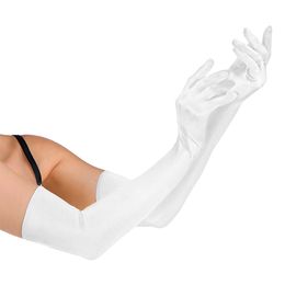 Hvide Satinhandsker Ekstra Lange