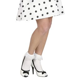 Vita Strumpor med Spetsband