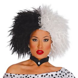Vit/Svart Galen Peruk