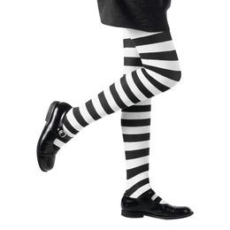 Vit/Svart-Randiga Strumpbyxor Barn