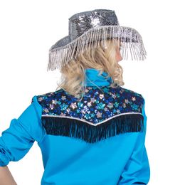 Bildspel - Western Blå Dam Maskeraddräkt