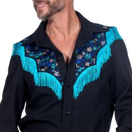 Bildspel - Western Blå Herr Maskeraddräkt