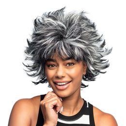 Wild Wanda Svart/Vit Peruk