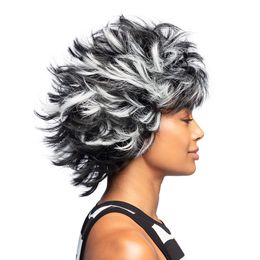 Bildspel - Wild Wanda Svart/Vit Peruk