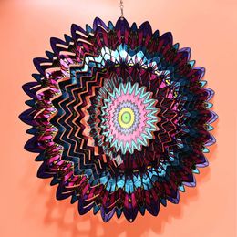 Bildspel - Wind Spinner i Metall Påfågel Rosa