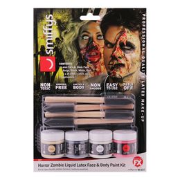 Zombie Flydende Latex Ansigts- & Kropsfarve Kit