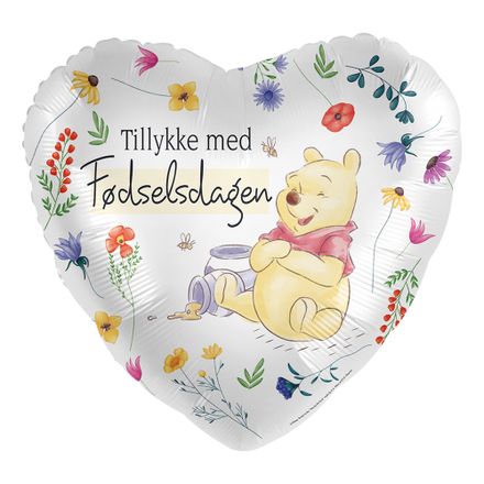 Folieballon Disney Hjertelig Tillykke Med Fødselsdagen fra Peter Plys