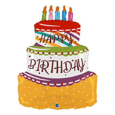 Ryd op dækning marmelade Folieballon Lagkage Happy Birthday | Partykungen