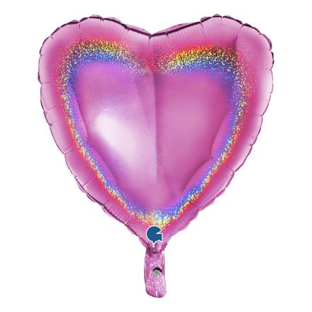 loft Forkortelse uberørt Folieballon Hjerte Glitter Pink | Partykungen