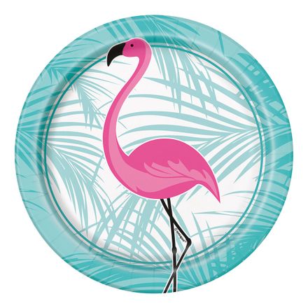 Papperstallrik flamingo 6-pack 23cm