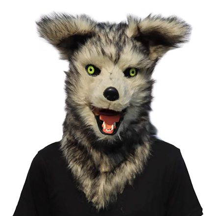 Varg Mask med Rörande Mun | Partykungen