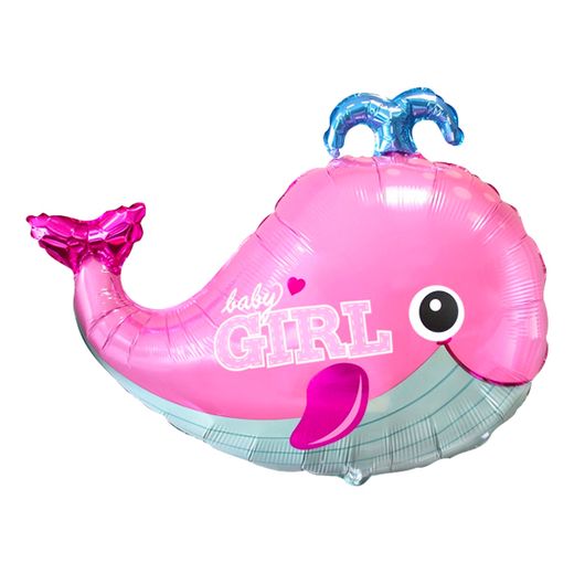 Folieballong baby rosa fågel