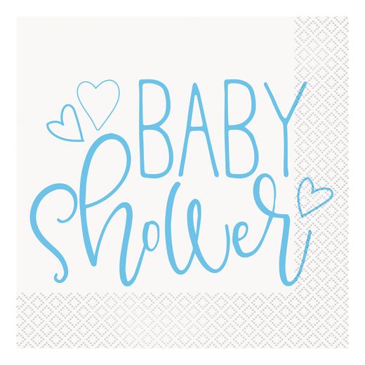 baby shower blå servetter main image 1