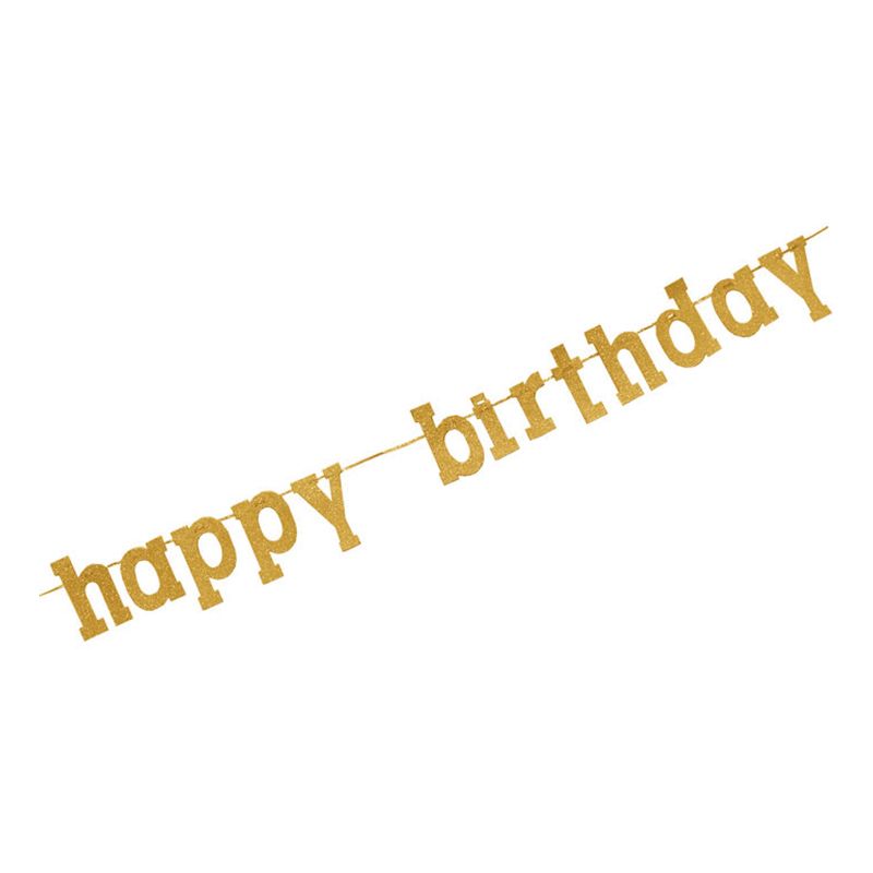 Happy Birthday banner gold