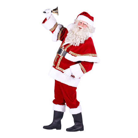 Julenissedrakt i Fløyel Rød Deluxe