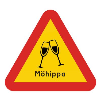 Varningsskylt Möhippa/Svensexa